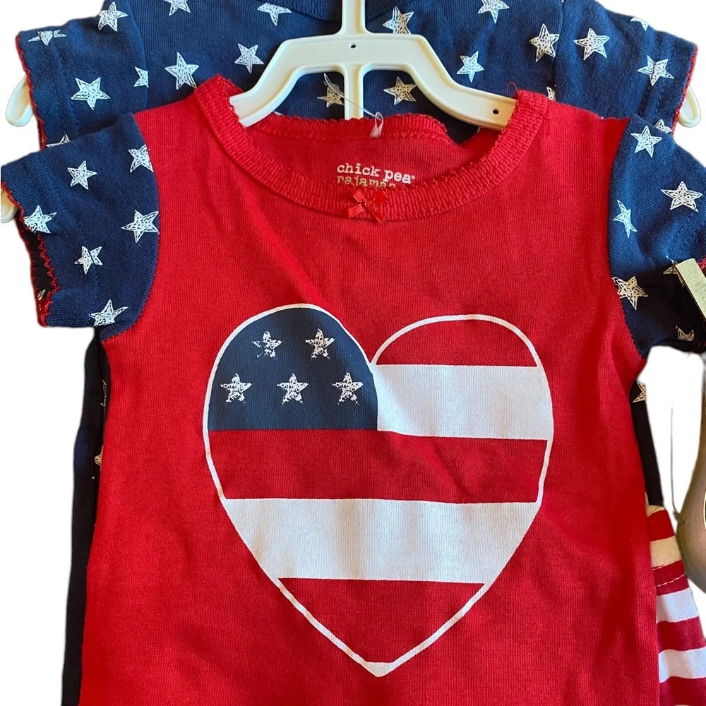 Chick Pea Toddler 100% Cotton Girls’ Patriotic Pajama Set